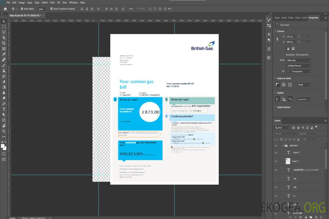 Projet de loi sur les services publics de gaz britanniques, SCR, page 1 template Projet de loi sur les services publics de gaz britanniques, SCR, page 1 template